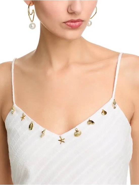 Generation Love Tops - Generation Love White Embellished Spaghetti Strap Cami